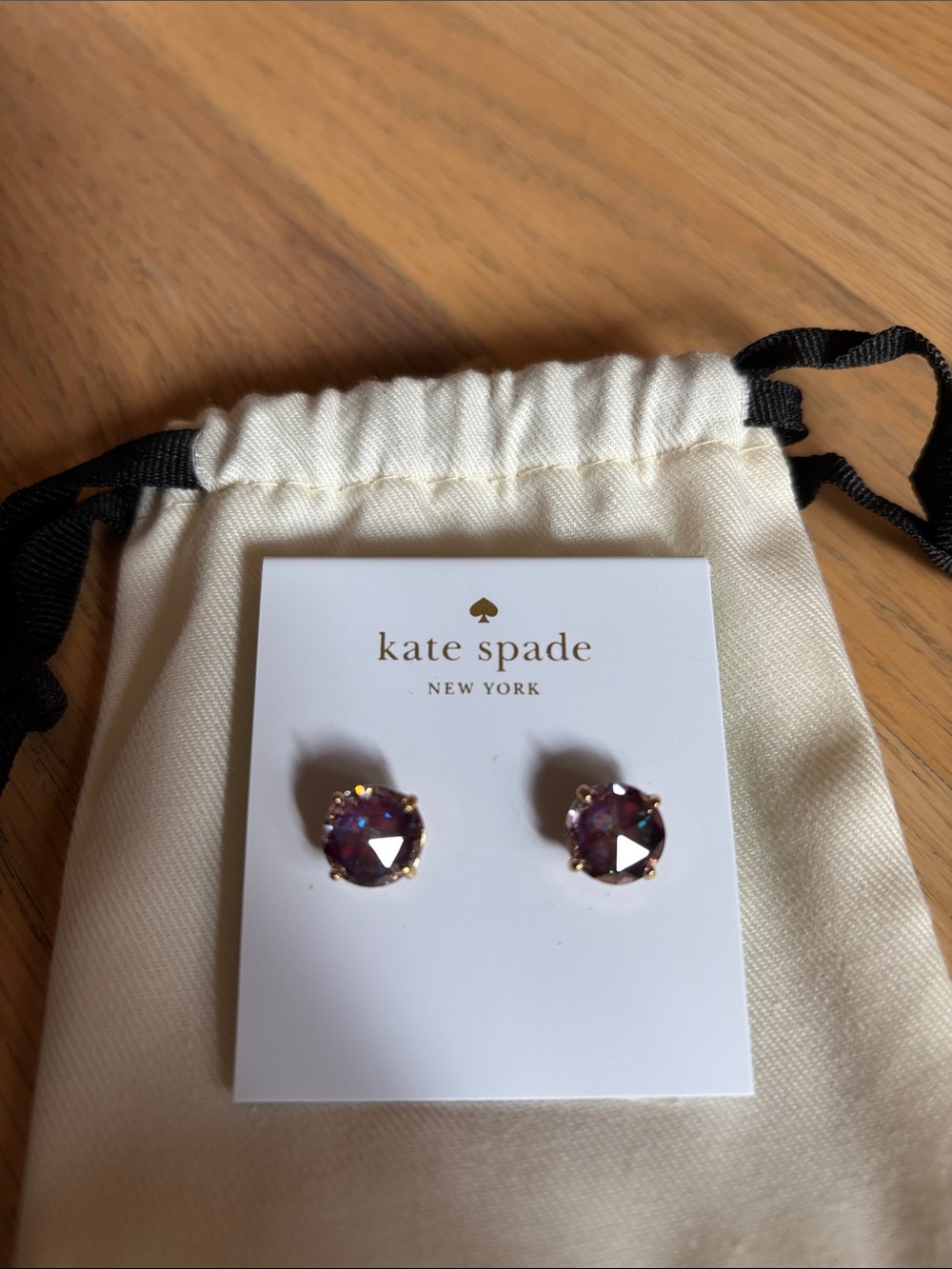 kate spade Purple Iridescent Crystal Stud Earrings